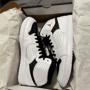 Jordan White and Black High-Top Sneakers